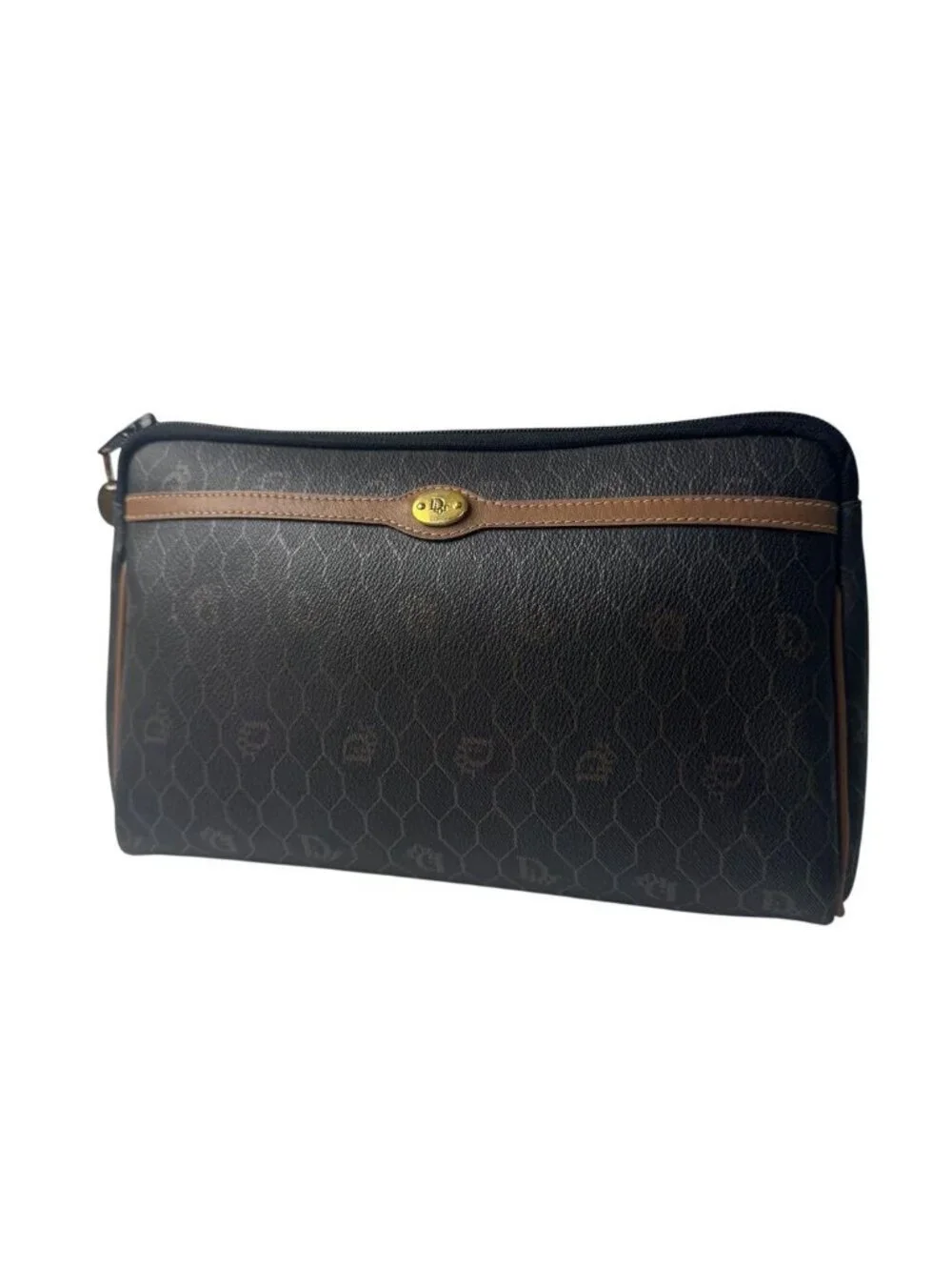 Dior Vintage Honeycomb Pattern Pouch Clutch